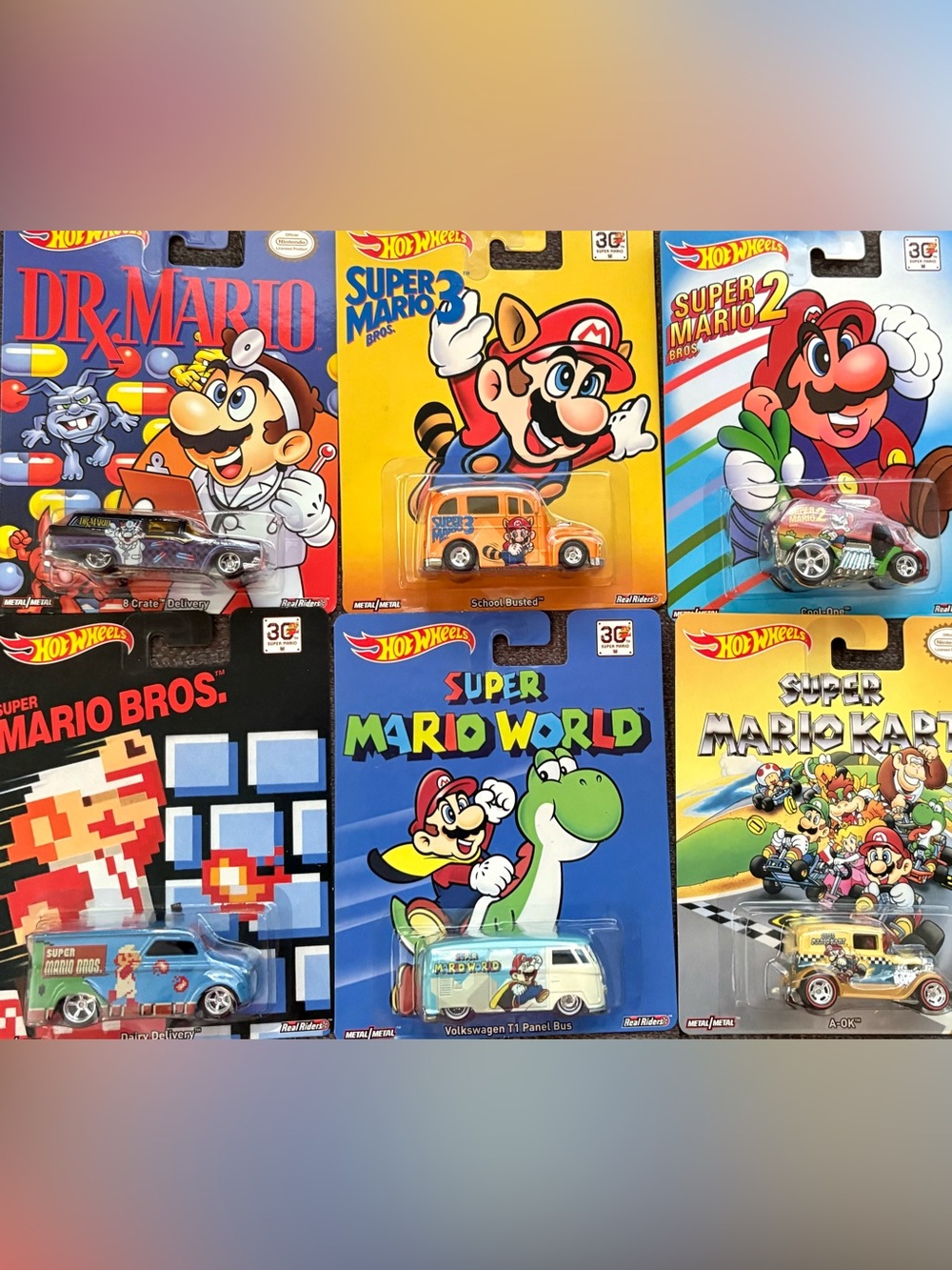 Hot Wheels Super Mario Themed Toy Cars - Assorted Colors